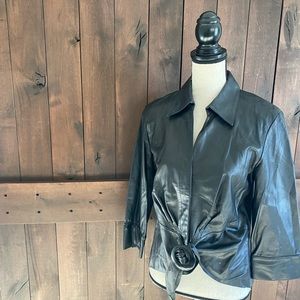 LAFAYETTE 148 Lambskin Belted Top